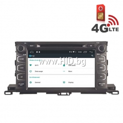 Навигация / Мултимедия с Android 6.0 и 4G/LTE за Toyota Highlander 2015 DD-K7130